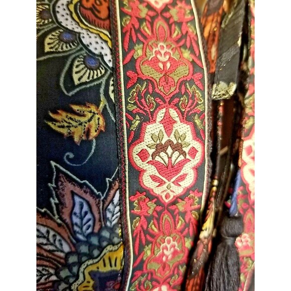 Frye & Co Black Multicolor Floral Semi Sheer Lined Top Blouse 3X Sparkle     T36 - Picture 8 of 14